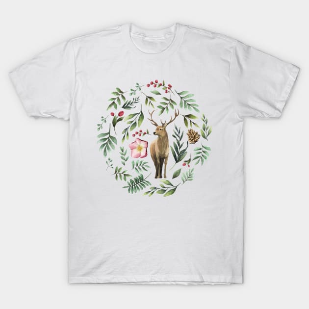 Christmas Deer T-Shirt by sophisticker